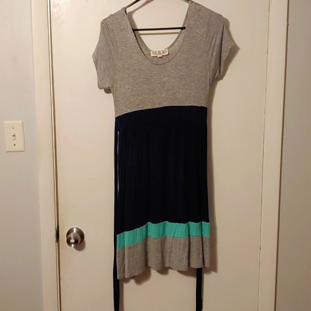 Color block jersey dress